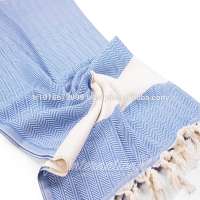 Herringbone Peshtemal Turkish Towels, Pestemal, Hamam Wholesale Blanket, Vintage Look -Blue